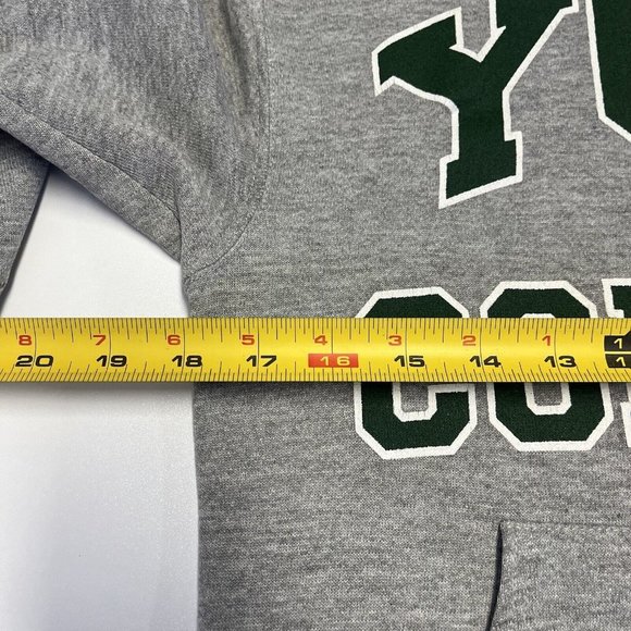 Vintage York College Hoodie Sweatshirt Mens Small Cotton Exchange Gray F5 - Picture 8 of 9